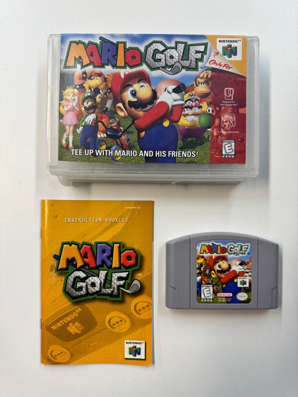 Nintendo 64 Mario Golf 1999 Cartridge & Manual w/ Clamshell Box
