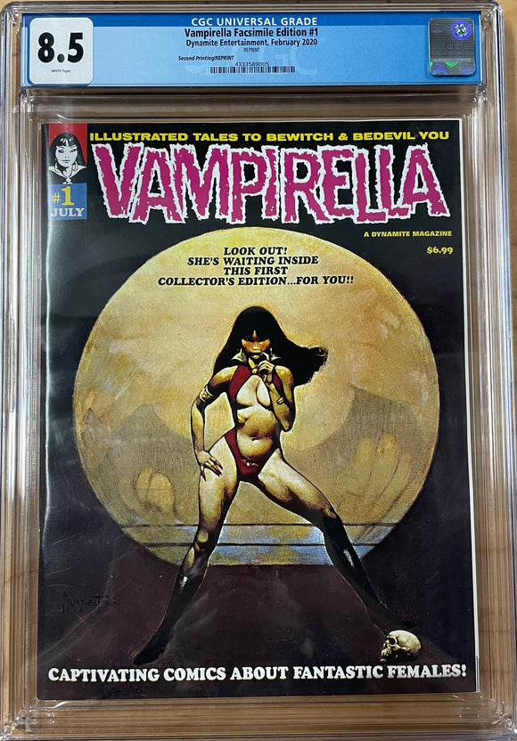 Vampirella Facsmile Edition #1 CGC 8.5 Second Printing/REPRINT!