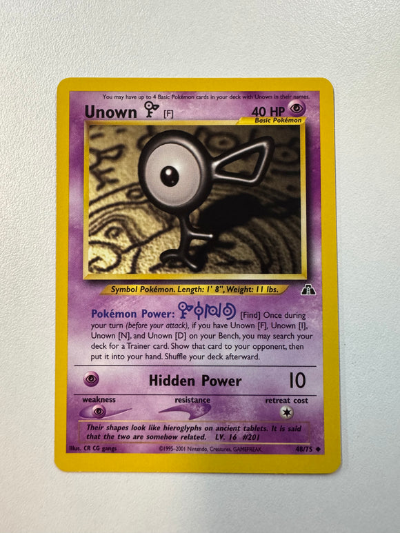 Pokémon TCG Unown F Neo Discovery Non-Holo 48/75 MINT