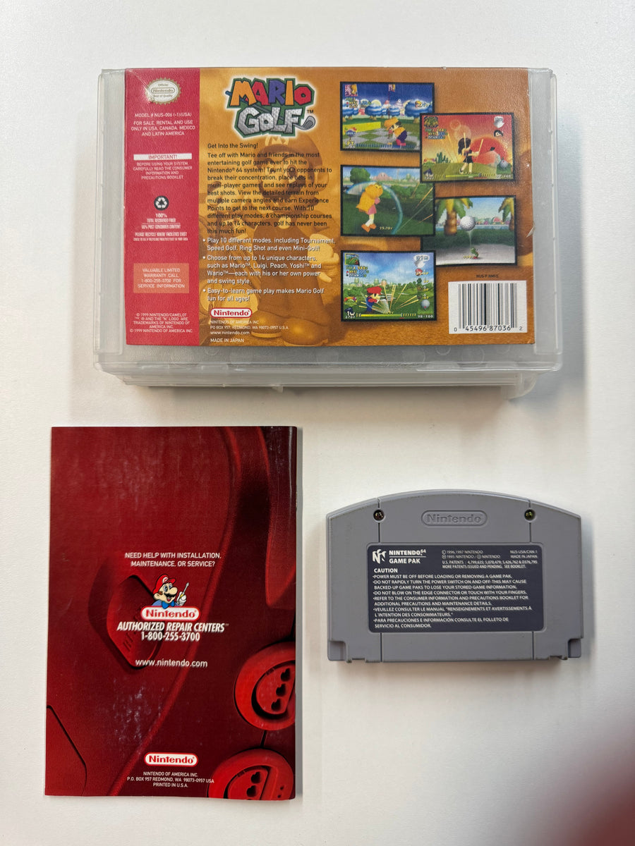 Nintendo 64 Mario Golf 1999 Cartridge & Manual w/ Clamshell Box ...