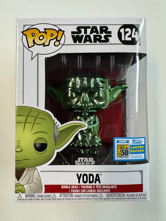 Funko Pop! Star Wars Yoda Bobble-Head #124 SDCC Exclusive Metallic