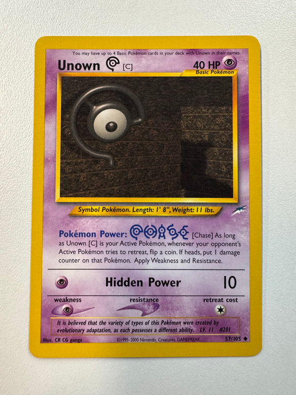 Pokémon TCG Unown C Neo Destiny Non-Holo 57/105 MINT