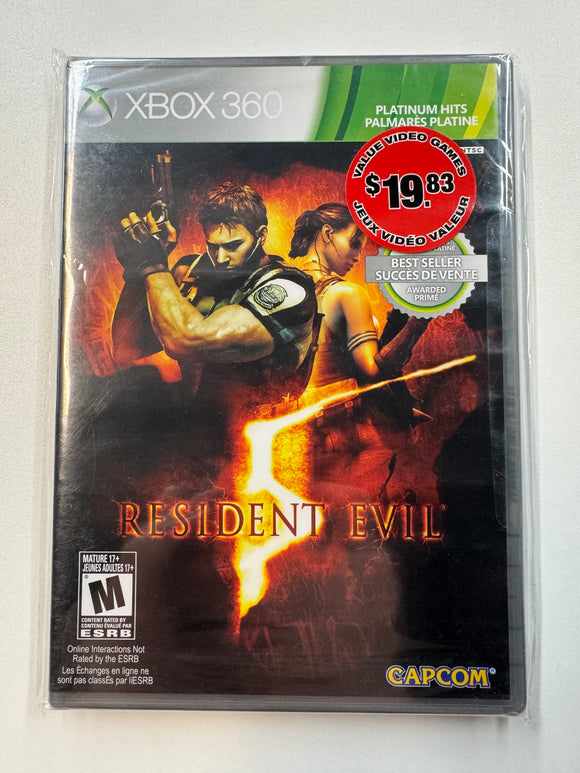 Resident Evil 5 2009 Microsoft XBOX 360 Sealed