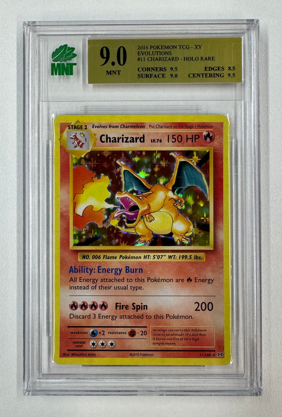 2016 Pokémon TCG XY Evolutions Charizard Holo Rare #11 MNT 9.0