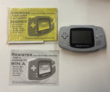 Nintendo Gameboy Advance Platinum/Silver GBA AGB-001 Complete in Box
