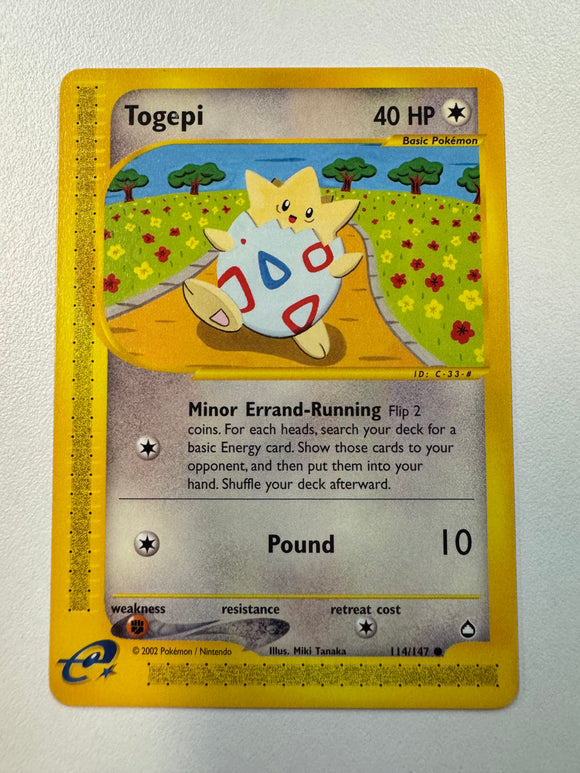 Pokémon TCG Togepi Aquapolis 2002 Non-Holo 114/147