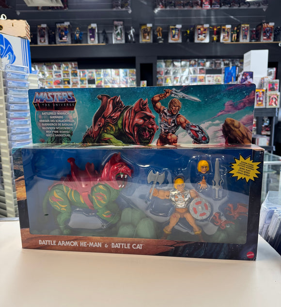 MOTU Battlefield Warriors Battle Armor He-Man & Battle Cat SEALED NIB