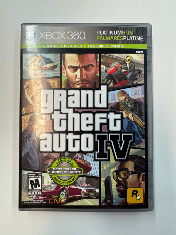 Grand Theft Auto IV Microsoft XBOX 360 2009 CIB Complete In Box w/Map
