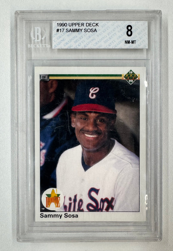 1990 Upper Deck Sammy Sosa #17 Beckett 8 NM-MT