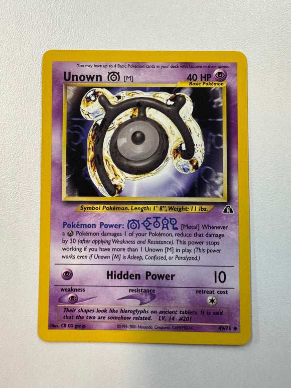 Pokémon TCG Unown M Neo Discovery Non-Holo 49/75 MINT