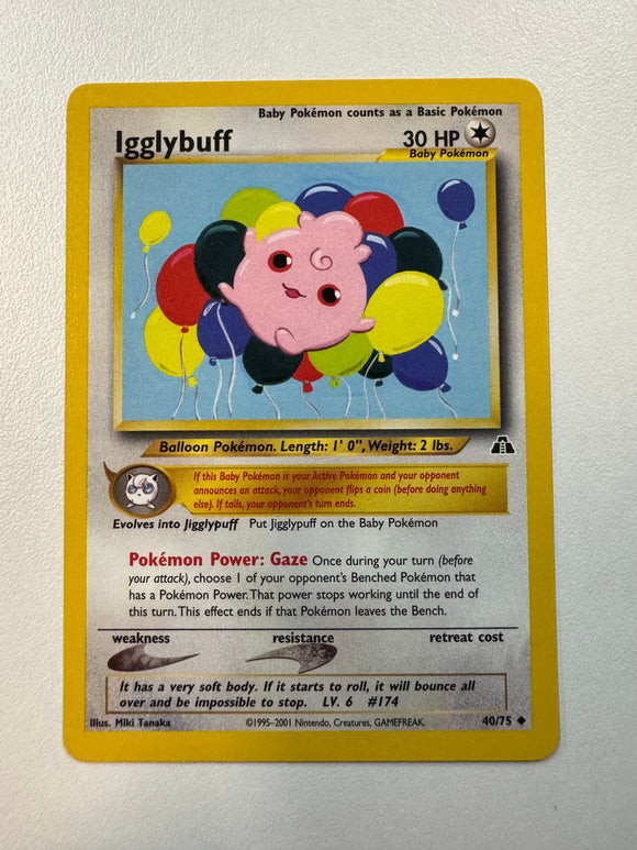 Pokémon TCG Igglybuff Neo Discovery 2001 Non-Holo 40/75 MINT