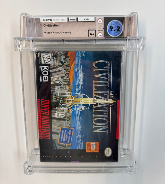 Civilization Nintendo SNES 1995 WATA 9.2 SEALED - A+ Seal