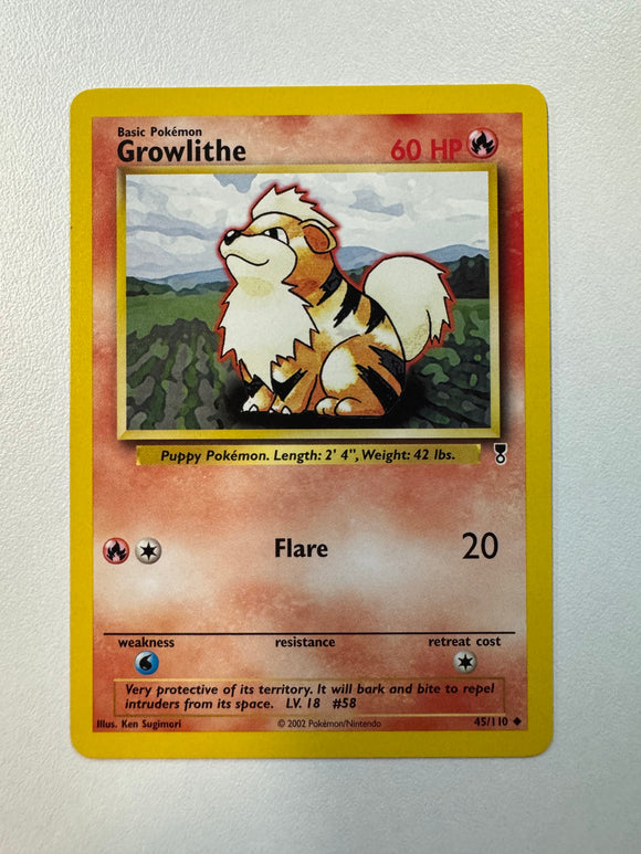 Pokémon TCG Growlithe Legendary 2002 Non-Holo 45/110 MINT