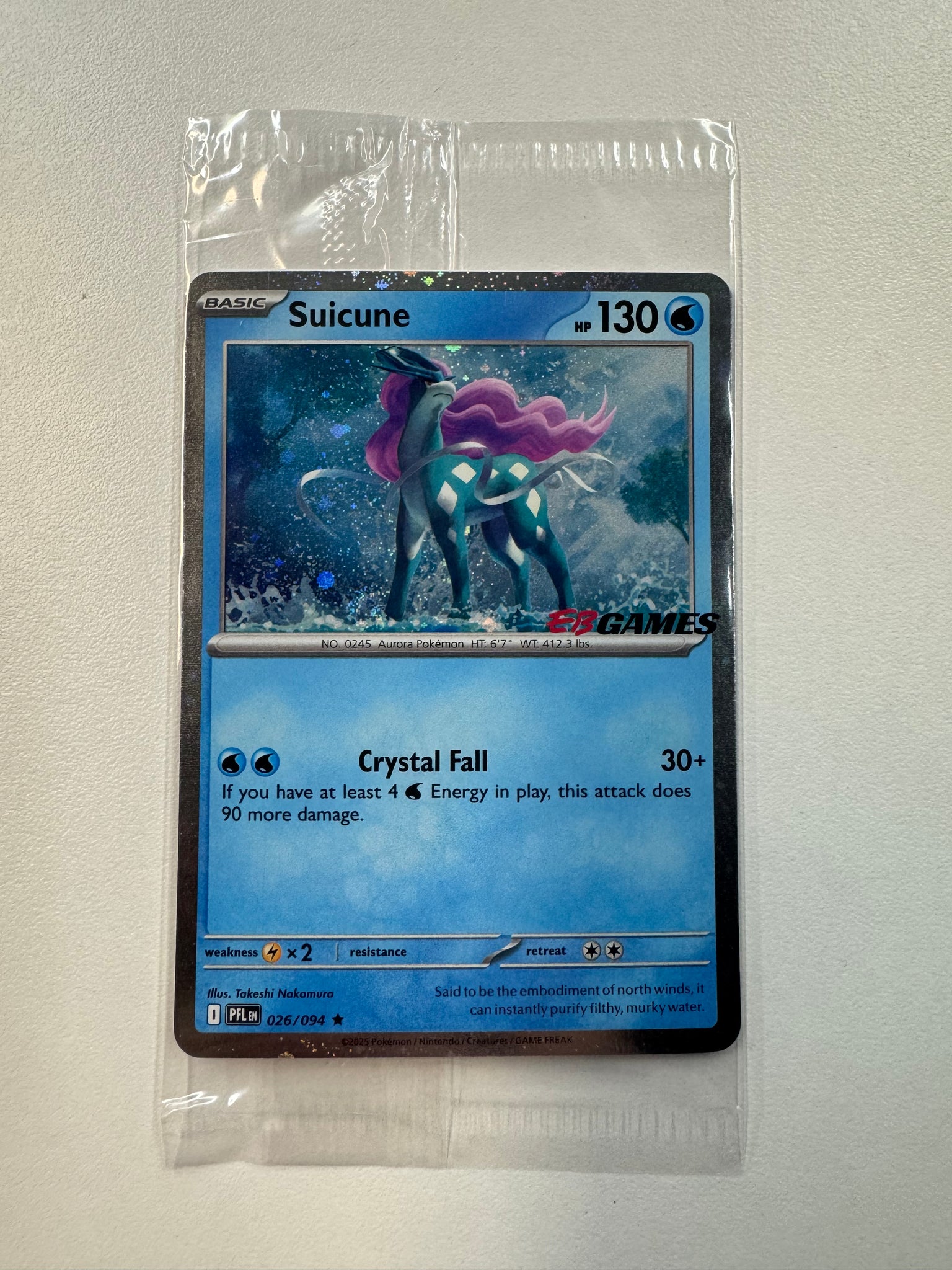 Pokemon TCG Suicune 026/094 EB Games Promo Holo SEALED 2025 Ultimate Key Issue Comics Pokemon TCG Suicune 026/094 EB Games Promo Holo SEALED 2025 Ultimate Key Issue Comics