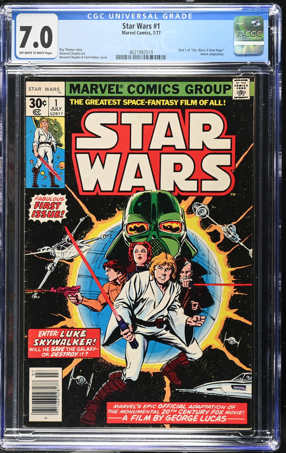 Star Wars #1 CGC 7.0 (1977) 1st App. of Luke Skywalker & Darth Vader!