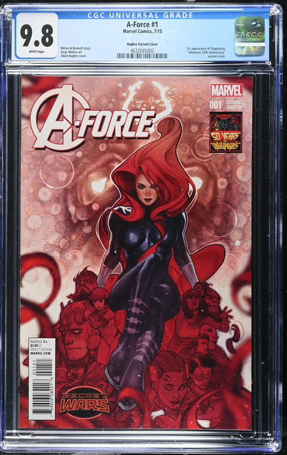 A-Force #1 CGC 9.8 (2015) 1:50  Marvel Comics Hughes Variant Cover!