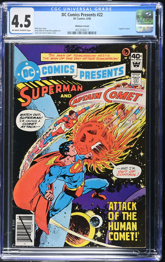 DC Comics Presents #22 CGC 4.5 (1980) Rare WHITMAN Variant!