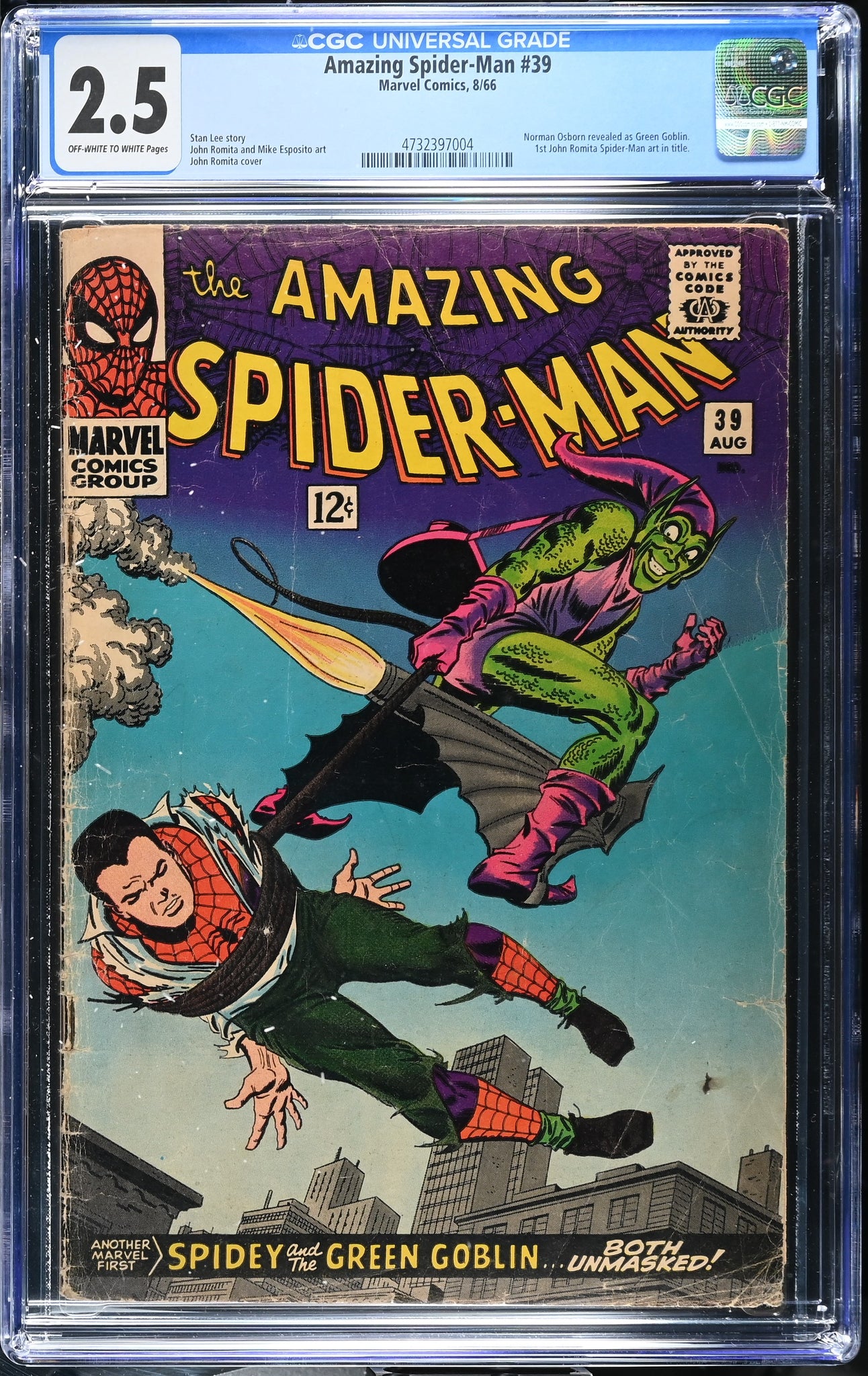 Amazing Spider-Man #39 CGC 2.5 (1966) 1st Romita ASM Art in Title
