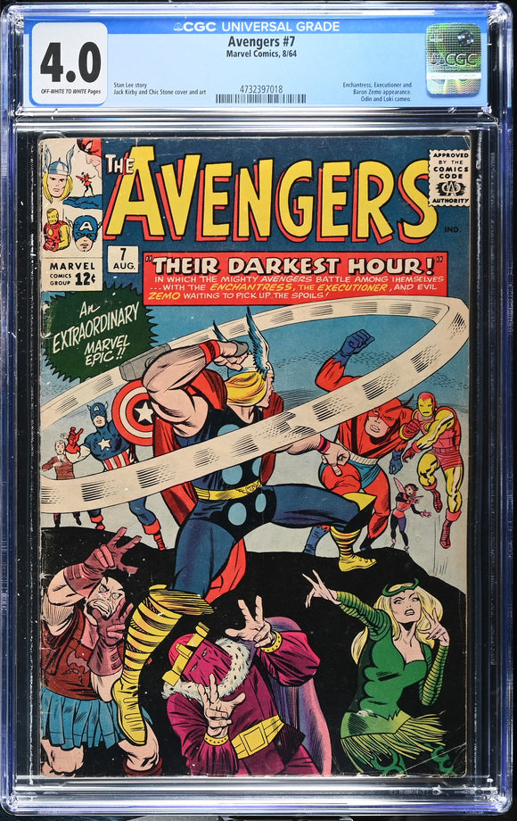 Avengers #7 CGC 4.0 (1964) Classic Kirby Thor Cover – Ultimate Key