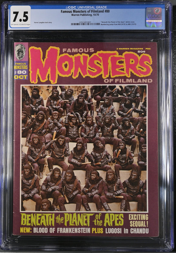 Famous Monsters of Filmland #80 CGC 7.5 (1970) Planet of the Apes
