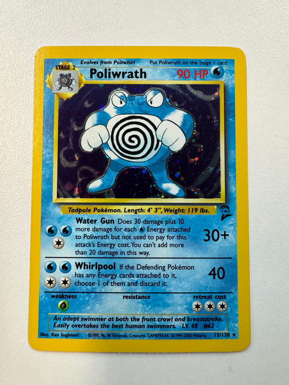 Pokémon TCG Poliwrath Base Set 2 2000 Holo 15/130
