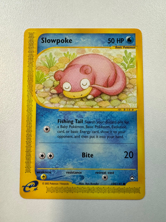 Pokémon TCG Slowpoke Aquapolis 2002 Non-Holo 108/147