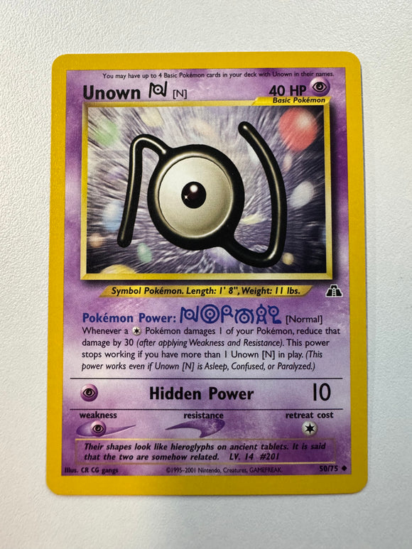 Pokémon TCG Unown N Neo Discovery Non-Holo 50/75 MINT