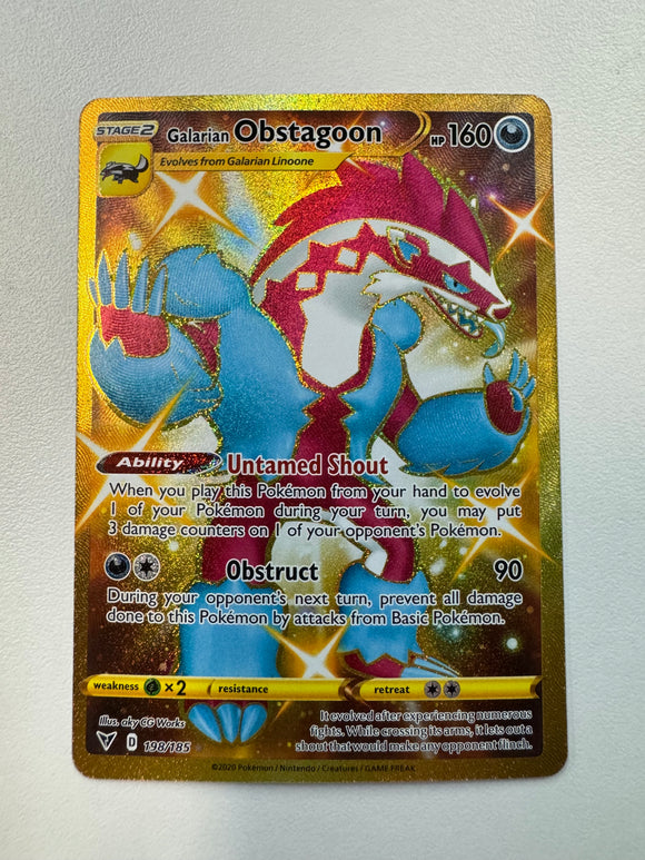 Pokémon TCG Galarian Obstagoon Vivid Voltage 2020 SWSH 198/185 Secret Rare