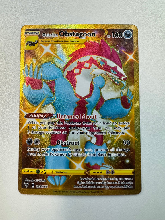 Pokémon TCG Galarian Obstagoon Vivid Voltage 2020 SWSH 198/185 Secret Rare