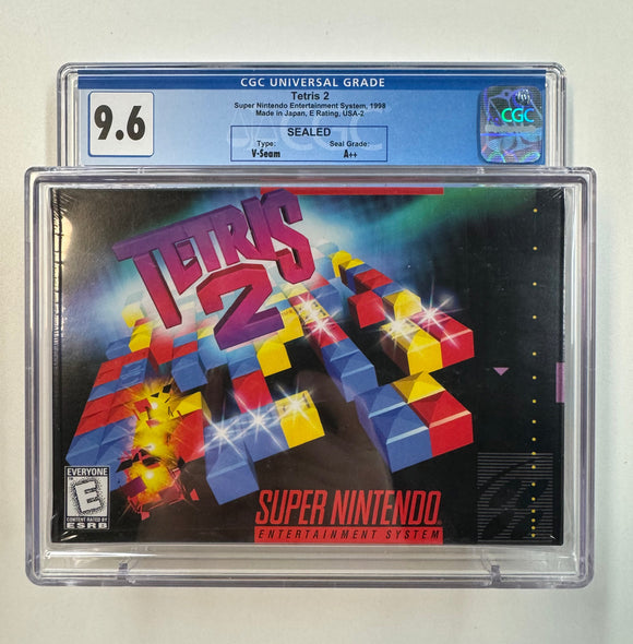 Tetris 2 Nintendo SNES 1998 CGC 9.6 SEALED V-Seam A++