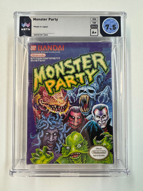 Monster Party Nintendo NES 1989 WATA 7.5 SEALED!
