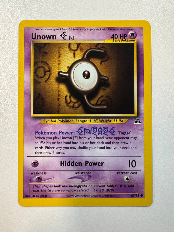 Pokémon TCG Unown E Neo Discovery Non-Holo 67/75 MINT