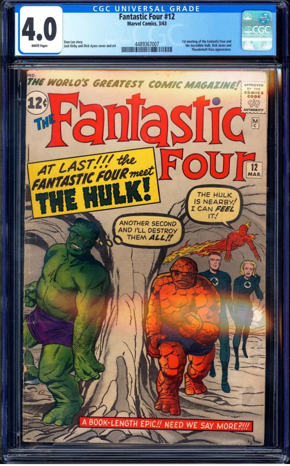 Fantastic four 12 CGC 4.0 White Pages