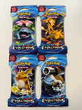 Pokemon TCG XY Evolutions SEALED Sleeved Booster Pack Art Set of 4