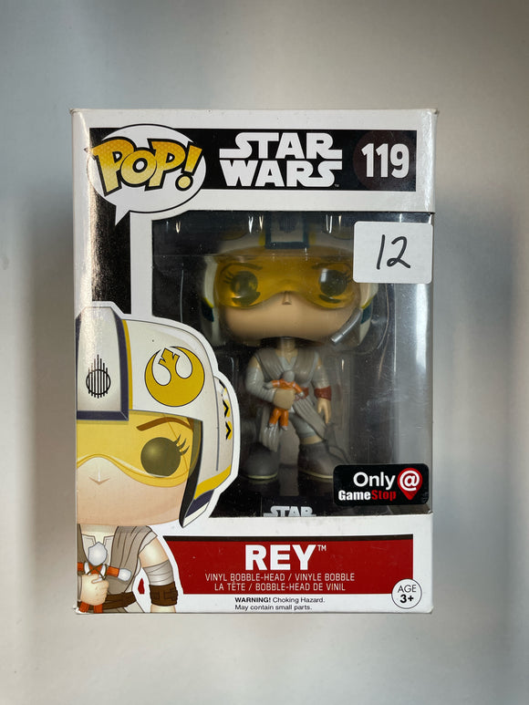 Funko Pop! Star Wars Rey Vinyl Bobble Head #119 Game Stop Exclusive