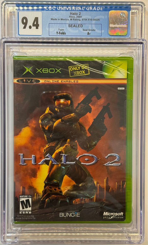 Halo 2 CGC 9.4 (2004) SEALED XBOX Y-Folds A+ Seal Grade