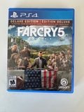 Far Cry 5 Deluxe Editon Playstation PS4 2018 CIB w/ Content Code Card