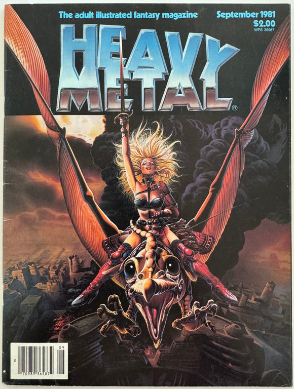 Heavy Metal Magazine September 1981 Vol. 5 No. 6 1st Cover Taarna