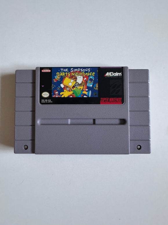 Simpsons Bart's Nightmare SNES Super Nintendo 1992 Authentic Cart Only