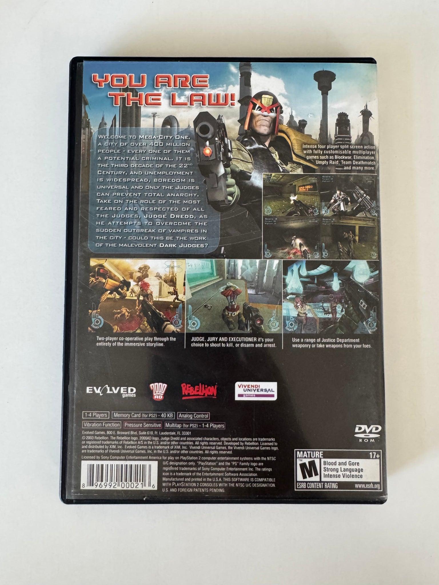 Dredd Ps Judge Dredd - Dredd vs. Death PlayStation 2 PS2 Complete in Box CIB ...