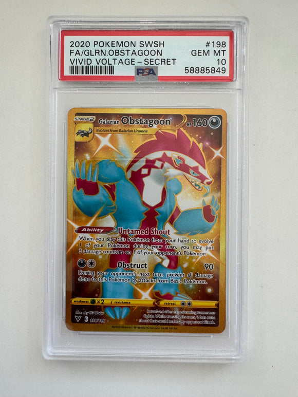 2020 Pokémon SWSH Vivid Voltage Galarian Obstagoon PSA 10 Gem Mint