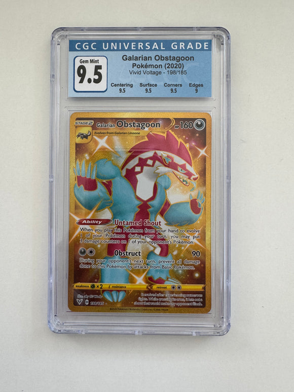 2020 Pokémon SWSH Vivid Voltage Galarian Obstagoon CGC 9.5 Gem Mint