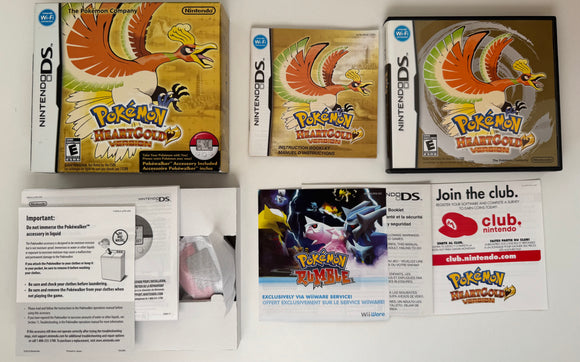 Pokemon HeartGold Nintendo DS 2010 Complete in Box CIB Pokewalker