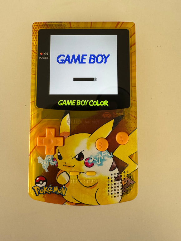 Nintendo Gameboy Color GBC Backlit IPS Modified Pikachu Yellow Custom