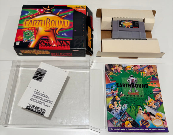 Earth Bound Super Nintendo 1995 CIB Complete in Box w/ Players Guide