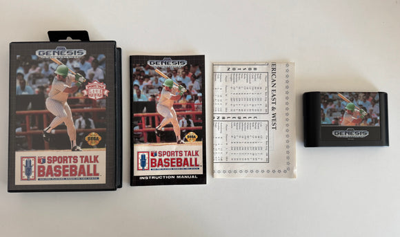 Sports Talk Baseball Sega Genesis 1992 CIB Complete in Box