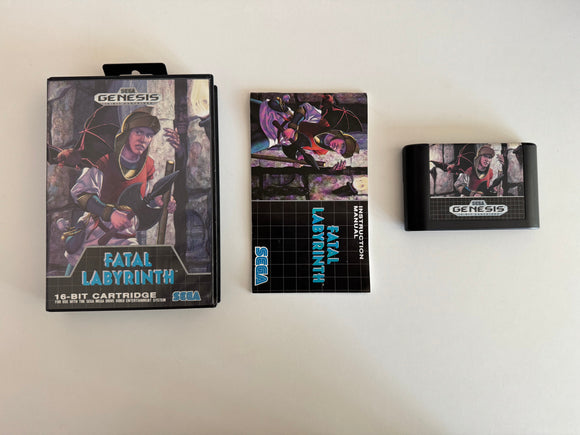 Fatal Labyrinth Sega Genesis 1991 CIB Complete in Box Near MINT!