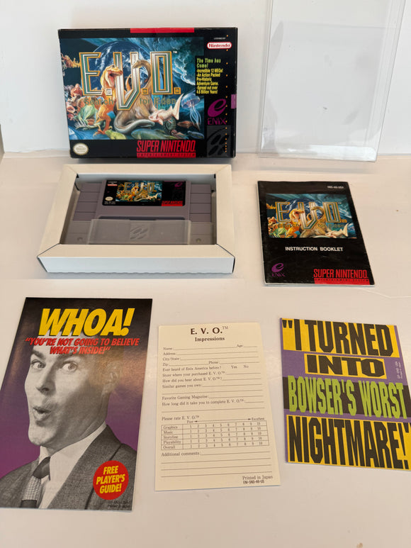 E.V.O. Search for Eden Super Nintendo SNES 1993 CIB Complete in Box!