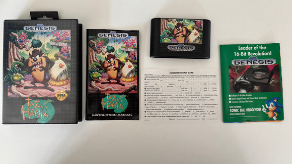 Taz-Mania Sega Genesis 1991 100% CIB Complete in Box Near MINT!
