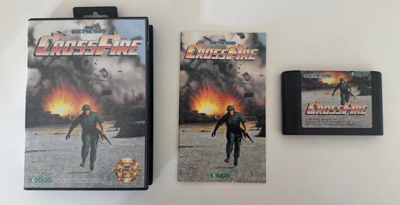 Crossfire Sega Genesis 1991 CIB Complete In Box Near MINT!